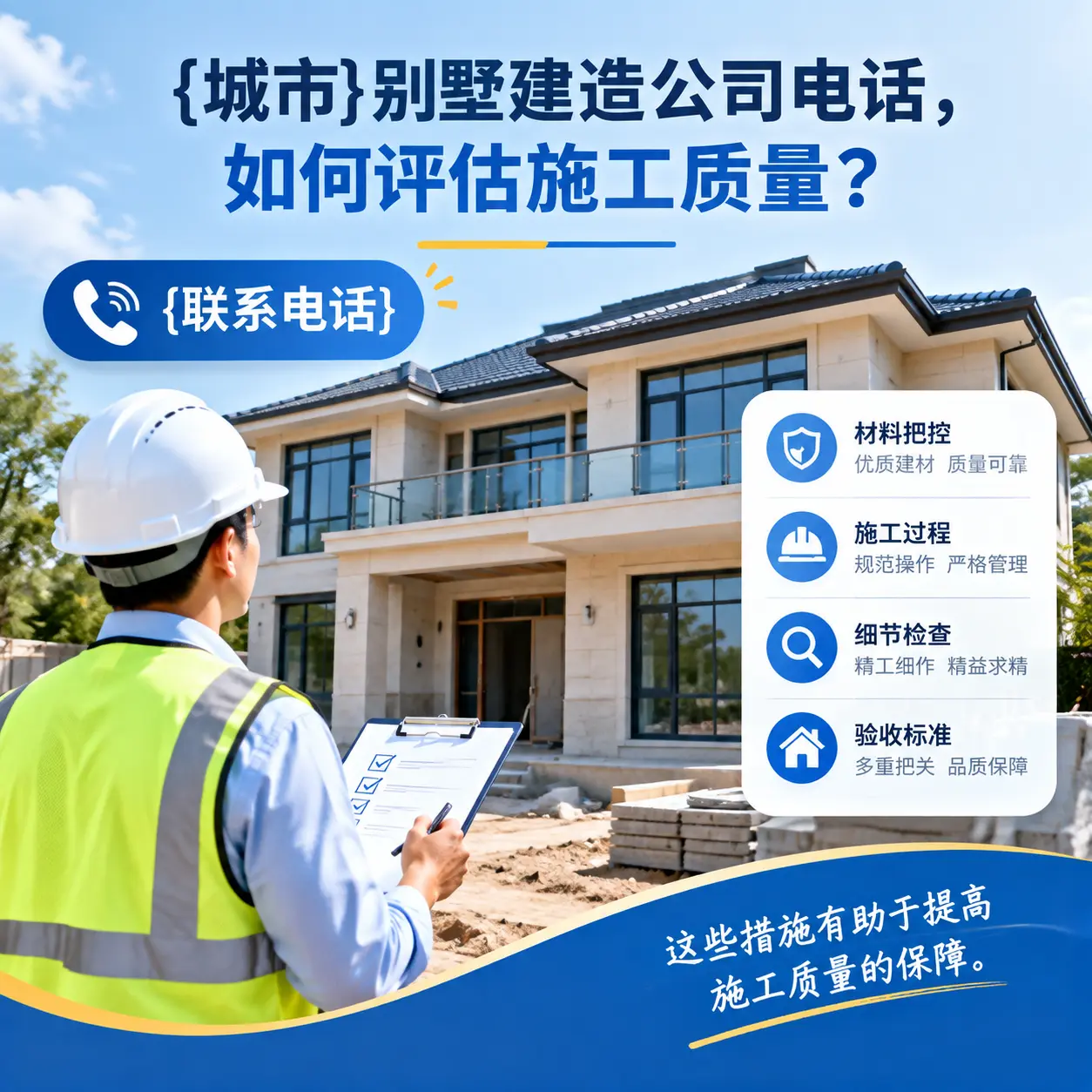 长顺别墅建造公司电话，如何评估施工质量？