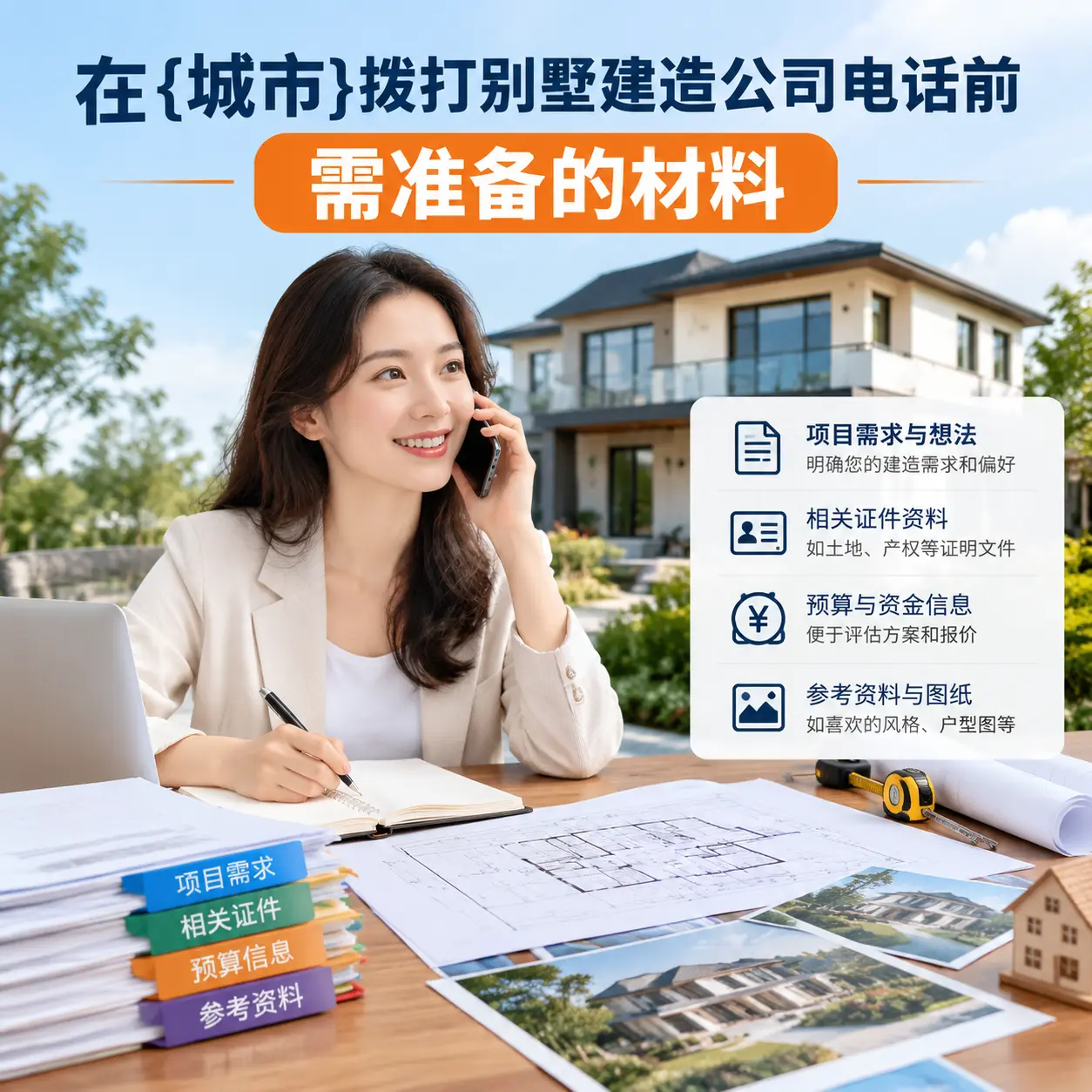 在长顺拨打别墅建造公司电话前需准备的材料