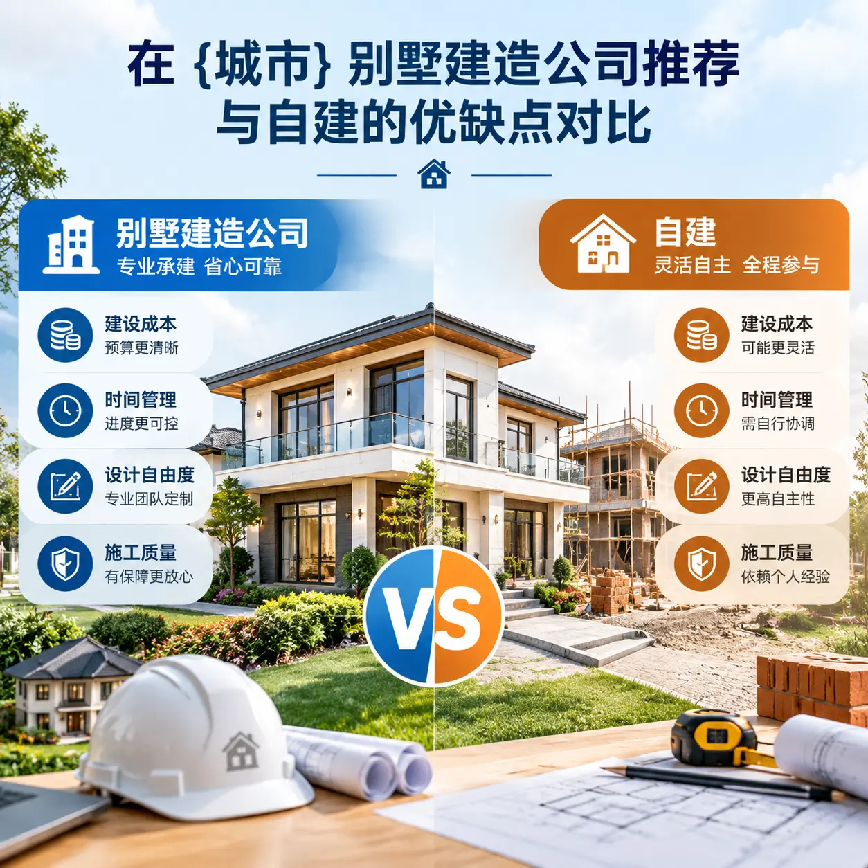 在 长顺 别墅建造公司推荐与自建的优缺点对比